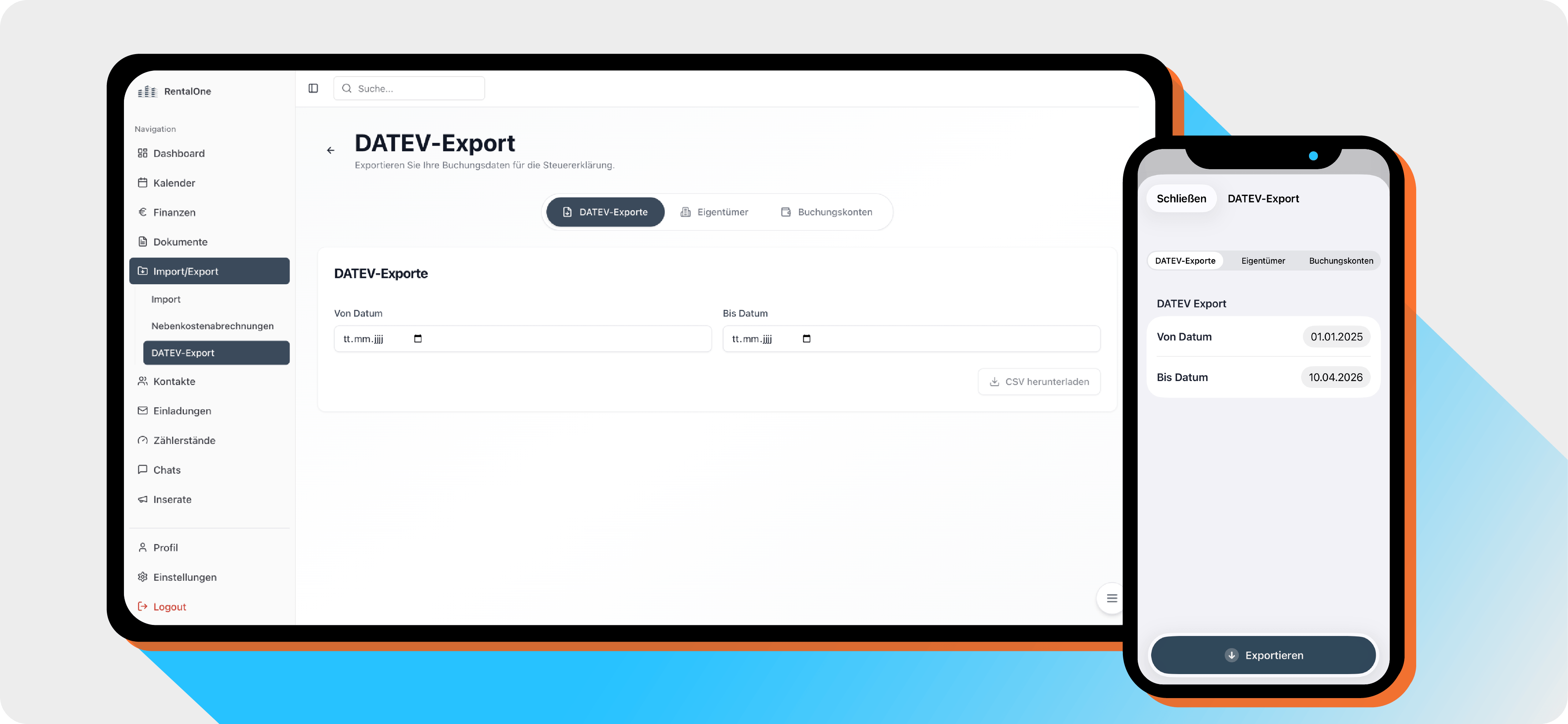 Nebenkosten, Belege und Exporte sauber bearbeiten
