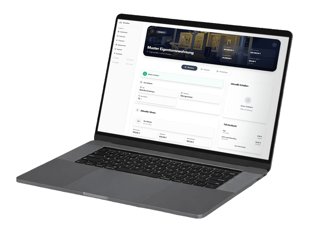 RentalOne auf dem Laptop