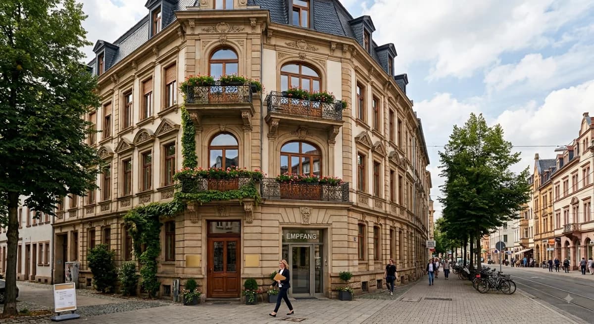 Mietshaus mit Fassade